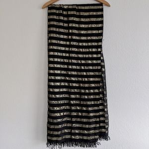 Black and Gold Striped Scarf